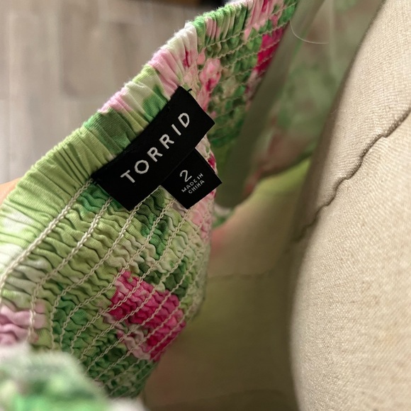 Torrid Pink and Green Floral Dress - Picture 5 of 5